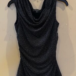 dressbarn Black and Gray Sleeveless Cowl Neck Sweater
